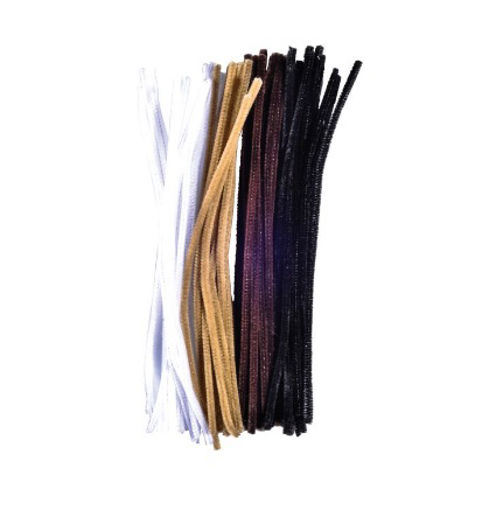 Picture of CRAFT PIPE CLEANERS BLACK, BROWN & WHITE 30CM - 25PK